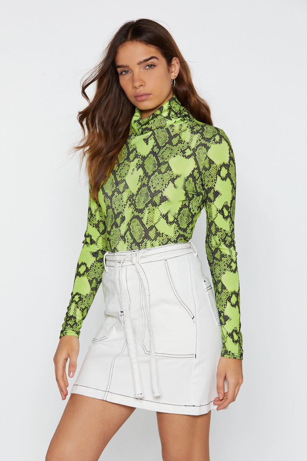 Neon long cheap sleeve turtleneck